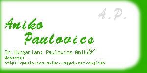 aniko paulovics business card